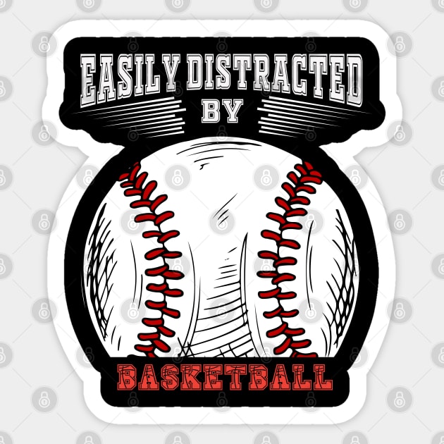 Easily Distracted by Dogs and Baseball Sticker by Peter smith